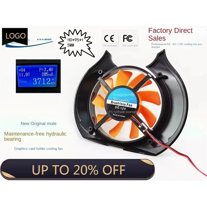 pa Совершенно новый кронштейн для видеокарты Blueprint 110*95*15 мм, 12 В, 0,21 А, бесшумный вентилятор с гидравлическим подшипником
pa Совершенно новый кронштейн для видеокарты Blueprint 110*95*15 мм, 12 В, 0,21 А, бесшумный вентилятор с гидравлическим подшипником