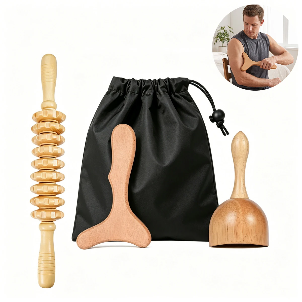 Wooden Massage Tool Set, Perfect for Relaxing Legs, Back, Face, Neck, and Shoulders, Is the Perfect Holiday Gift
Wooden Massage Tool Set, Perfect for Relaxing Legs, Back, Face, Neck, and Shoulders, Is the Perfect Holiday Gift