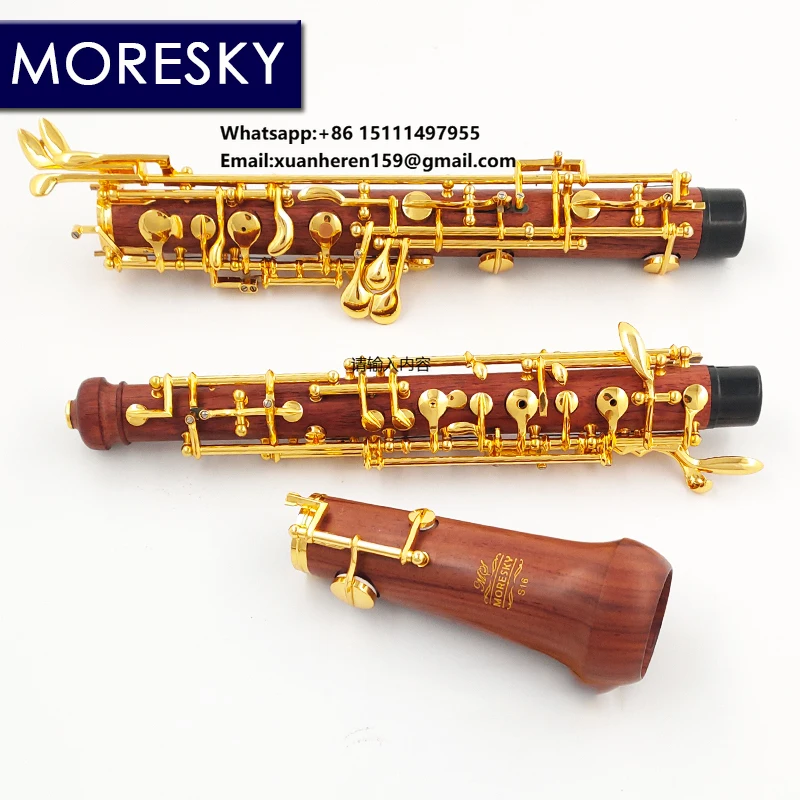 MORESKY Professional C Key Oboe of Redwood Semi/Fulli Automatic Rosewood Mopane Style Cupronickel Gold-plated S16
MORESKY Professional C Key Oboe of Redwood Semi/Fulli Automatic Rosewood Mopane Style Cupronickel Gold-plated S16