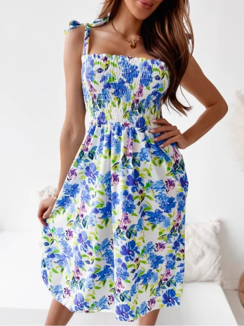 Women's Clothing Hot Selling Casual Fashion Comfortable Vacation Style Suspender Square Neck Printed Waistband Dress
Women's Clothing Hot Selling Casual Fashion Comfortable Vacation Style Suspender Square Neck Printed Waistband Dress