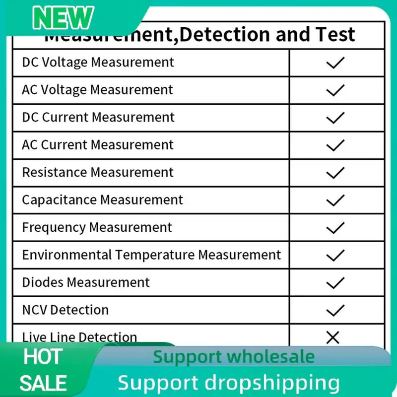 A04E-Digital Multimeter 6000 Counts True AC/DC Ammeter Voltmeter Auto Temperature Ohm Hz Capacitance Diode NCV Meter
A04E-Digital Multimeter 6000 Counts True AC/DC Ammeter Voltmeter Auto Temperature Ohm Hz Capacitance Diode NCV Meter