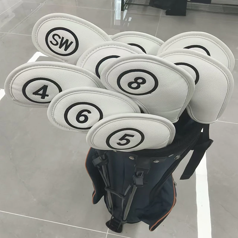 10 sets of portable PU golf club iron head cover magnetic protective cover golf club iron head cover set 3 4 5 6 7 8 9 AW SW PW 
10 sets of portable PU golf club iron head cover magnetic protective cover golf club iron head cover set 3 4 5 6 7 8 9 AW SW PW