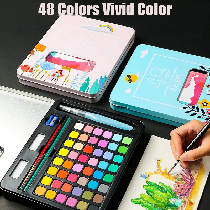 63 Pcs Professional Watercolor Paint Set 48 Colors Painting Set With Paint Brush Watercolor Paper Pigment Art Supplies
63 Pcs Professional Watercolor Paint Set 48 Colors Painting Set With Paint Brush Watercolor Paper Pigment Art Supplies