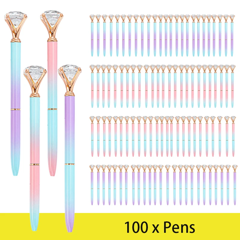 100Pcs Big Crystal Diamond Pens Cute Ballpoint Pens Retractable Ballpoint Gem Pens Rhinestones Crystal 4 Colors Black Gel Ink
100Pcs Big Crystal Diamond Pens Cute Ballpoint Pens Retractable Ballpoint Gem Pens Rhinestones Crystal 4 Colors Black Gel Ink