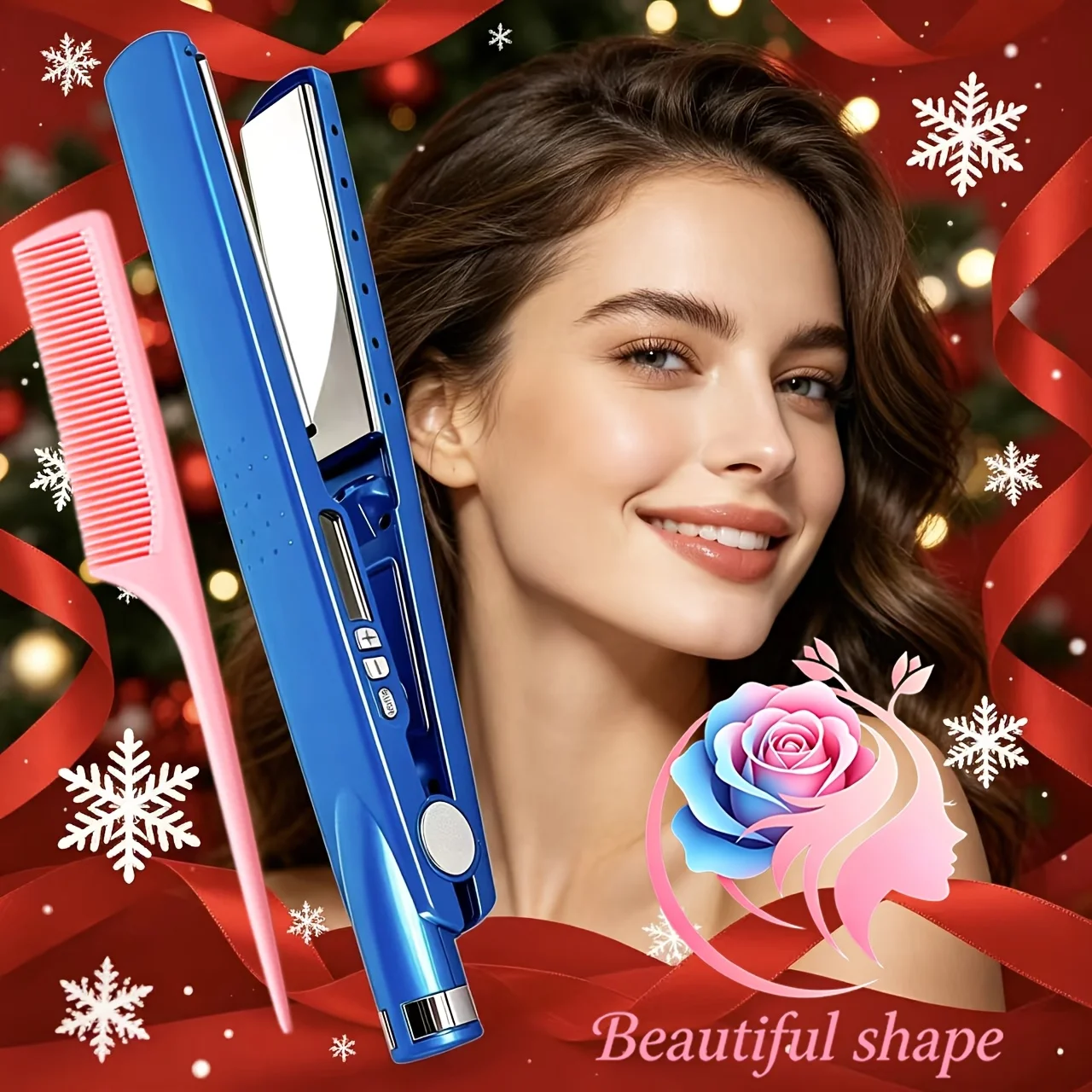 Hair straightener, professional straightening and curling in one device, fast heating hair styling tool
Hair straightener, professional straightening and curling in one device, fast heating hair styling tool