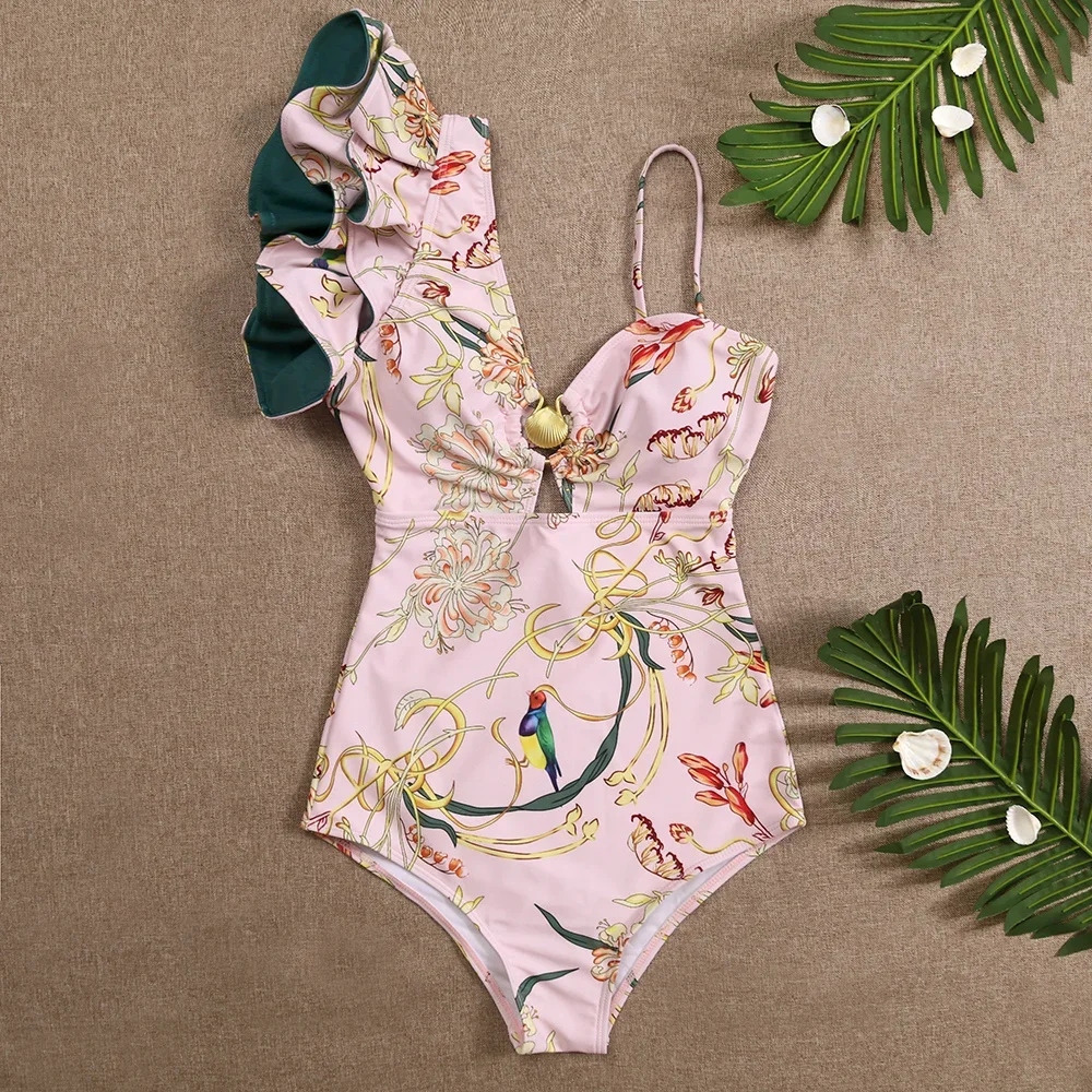 2023 Sexy One Piece Swimsuit One Shoulder Ruffle Swimwear Women Bathing Suit Print Floral Beachwear Luxury Monokini
2023 Sexy One Piece Swimsuit One Shoulder Ruffle Swimwear Women Bathing Suit Print Floral Beachwear Luxury Monokini