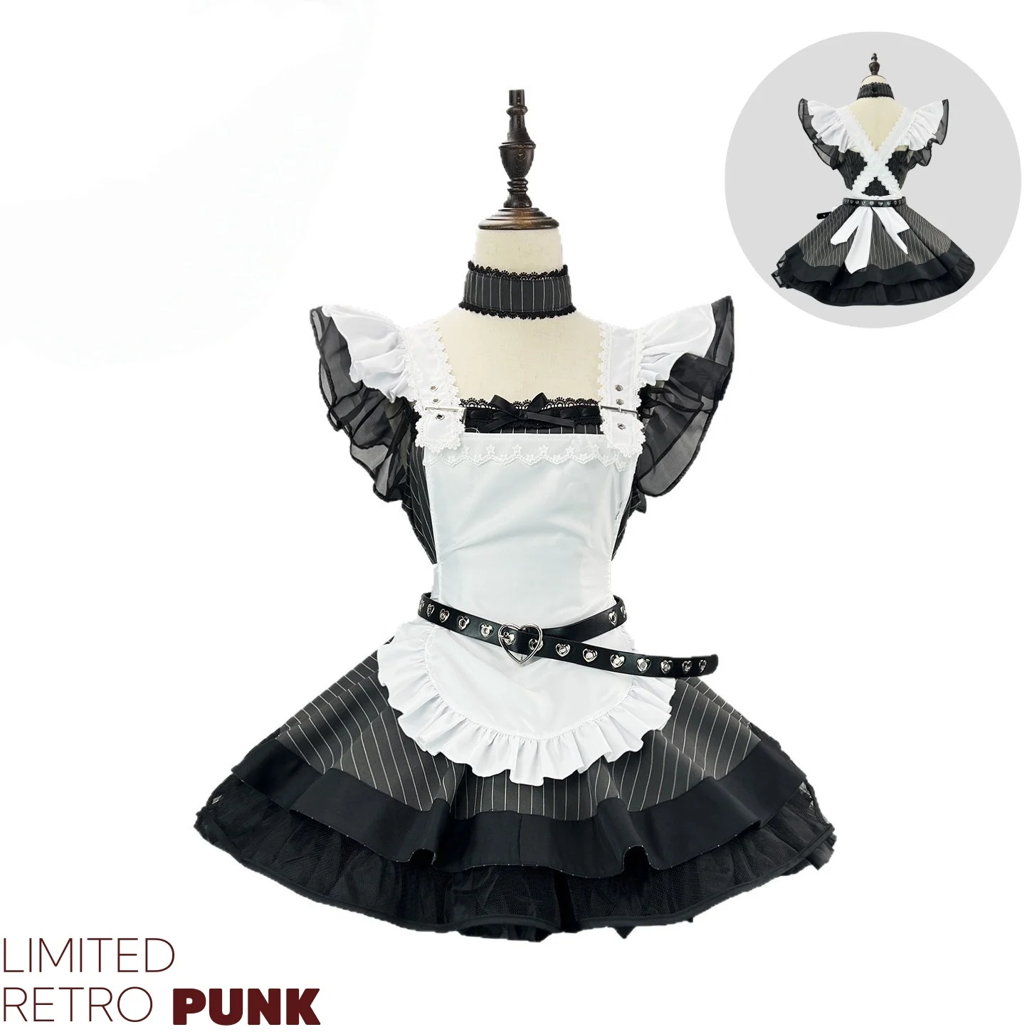 Новый ретро черно-белый полосатый наряд горничной Лолиты, японский фартук в стиле панк, комплект платья на Хэллоуин, JK, карнавальный костюм для девочек
Новый ретро черно-белый полосатый наряд горничной Лолиты, японский фартук в стиле панк, комплект платья на Хэллоуин, JK, карнавальный костюм для девочек