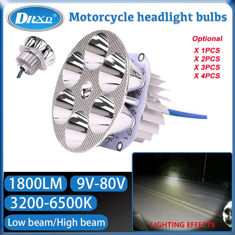 1800LM 6-LED 3200-6500k Motorcycle Spotlights Projectors Headlight 18W D 9~80V High Beam Low Beam Motobike Scooter Running Light
1800LM 6-LED 3200-6500k Motorcycle Spotlights Projectors Headlight 18W D 9~80V High Beam Low Beam Motobike Scooter Running Light