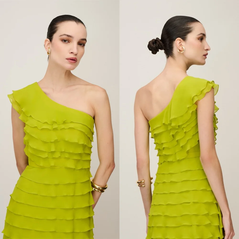 Customized Exquisite Green Chiffon Vestido De Noche Classic One Shoulder Sleeveless Homecoming Dresses Fashion Party G
Customized Exquisite Green Chiffon Vestido De Noche Classic One Shoulder Sleeveless Homecoming Dresses Fashion Party G