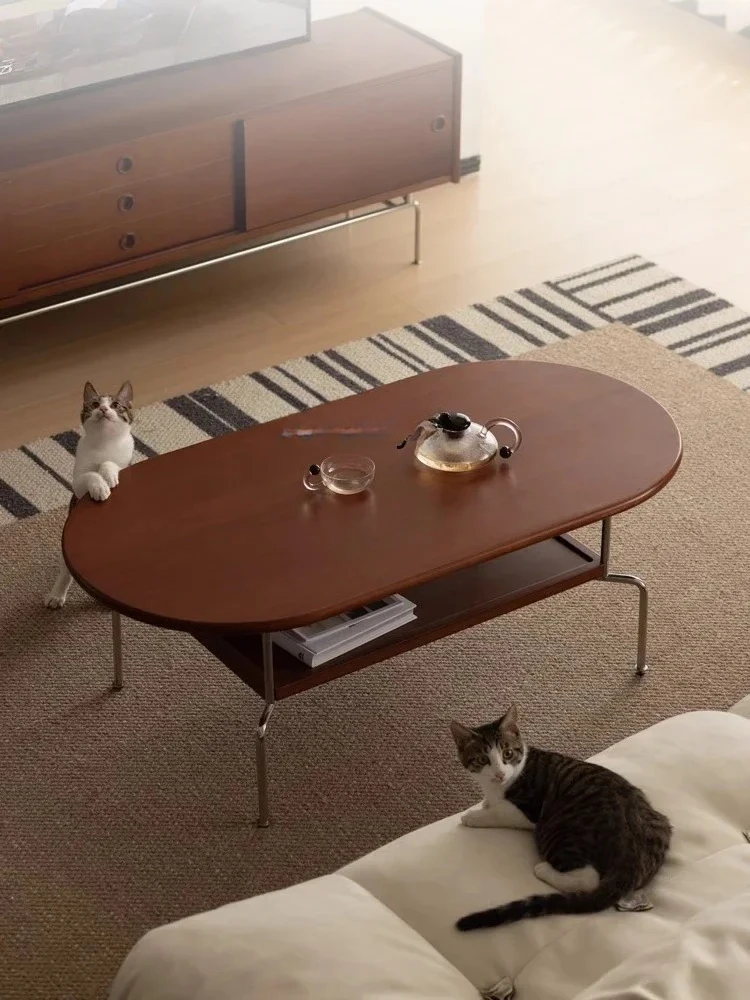 Nordic Modern Light Luxury Solid Wood Coffee Table Small Apartment Retro Minimalist Creative Stainless Steel Oval Tea Table
Nordic Modern Light Luxury Solid Wood Coffee Table Small Apartment Retro Minimalist Creative Stainless Steel Oval Tea Table