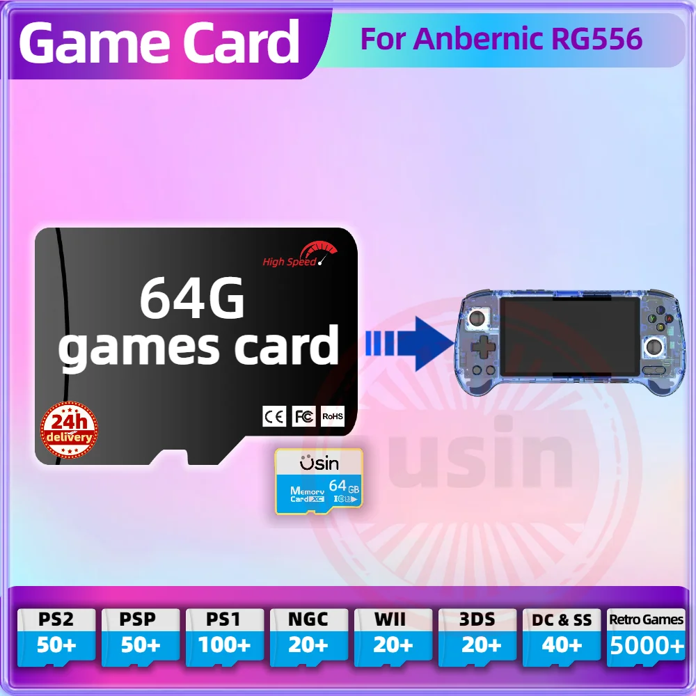 Game Card For Anbernic RG556 RG406V RGCUBE TF Retro Games PS2 PSP PS1 Android Portable Handheld Gaming SD Card High Speed 64G
Game Card For Anbernic RG556 RG406V RGCUBE TF Retro Games PS2 PSP PS1 Android Portable Handheld Gaming SD Card High Speed 64G