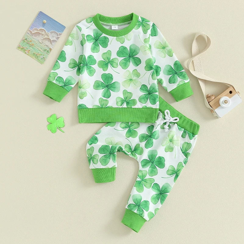 2023-10-30 Lioraitiin Baby Boys St Patrick's Day Clothes Set Long Sleeve Round Collar Pullover Jumper Sweatshirt Long Green Pant
2023-10-30 Lioraitiin Baby Boys St Patrick's Day Clothes Set Long Sleeve Round Collar Pullover Jumper Sweatshirt Long Green Pant