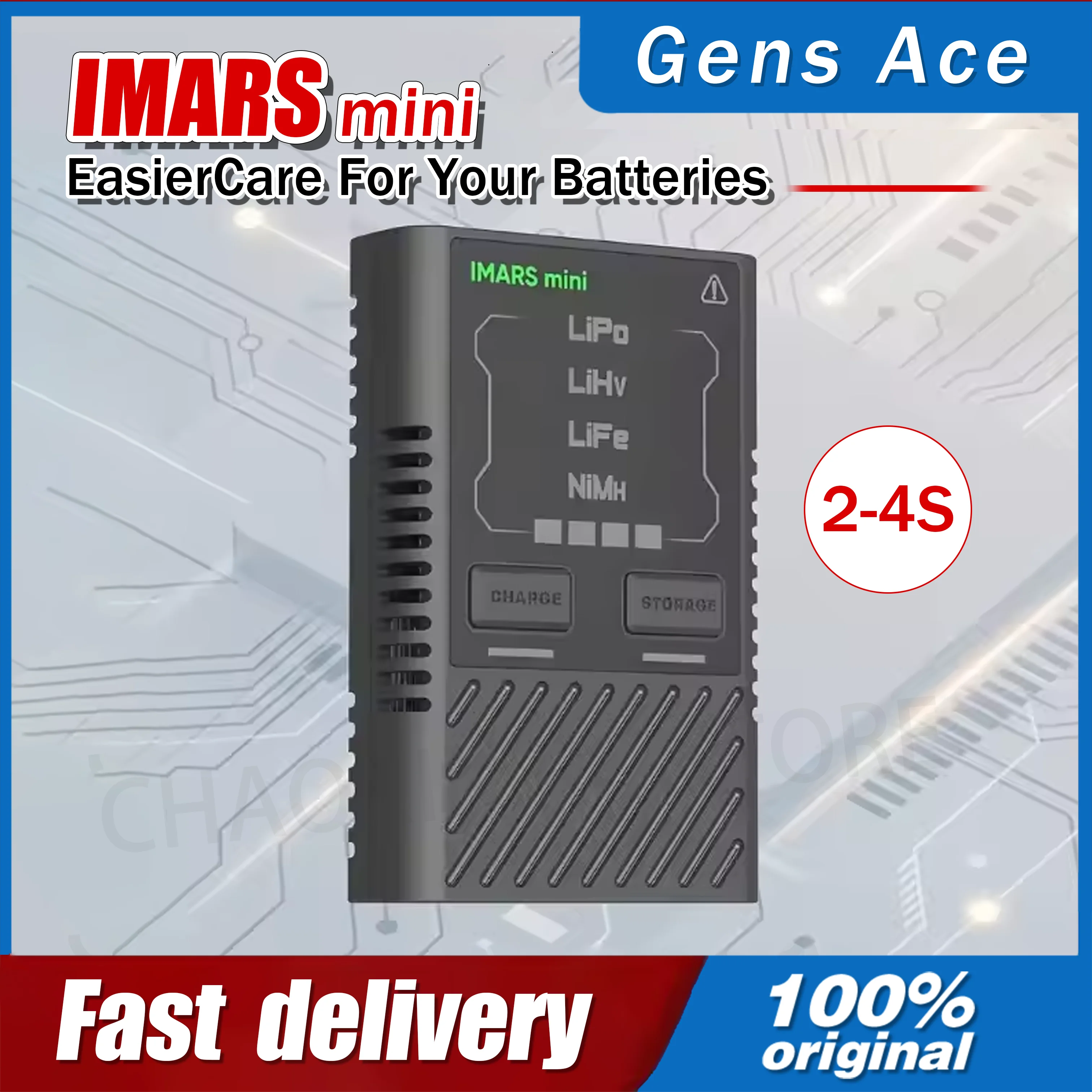Gens Ace IMARS mini Balance Charger 2-4S Lipo Battery Smart Charging G-TECH For Lipo LiHv LiFe NiMH QC PD USB-C RC FPV Drone
Gens Ace IMARS mini Balance Charger 2-4S Lipo Battery Smart Charging G-TECH For Lipo LiHv LiFe NiMH QC PD USB-C RC FPV Drone