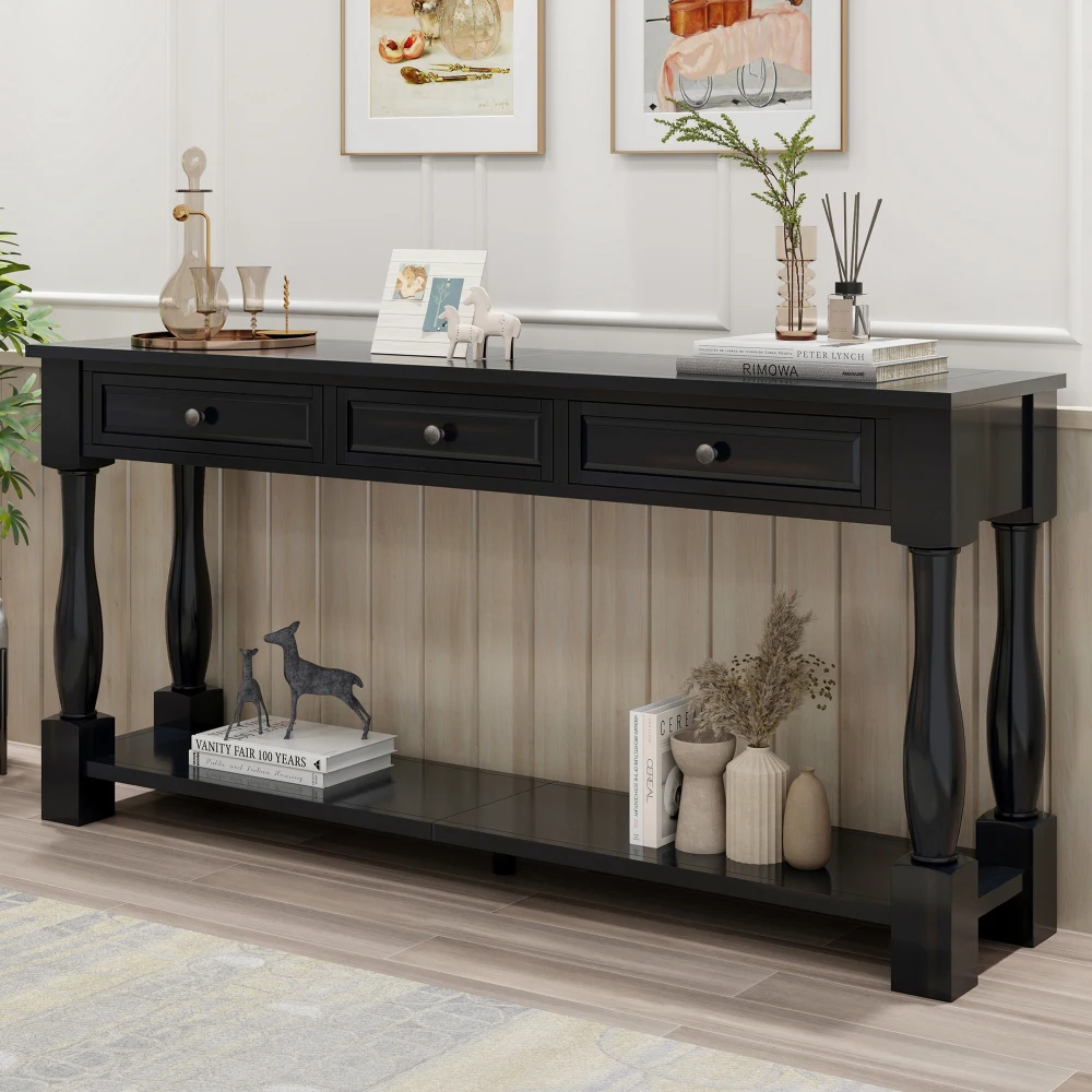 TREXM 63'' Console Table w/ Drawers & Shelf: Entry/Hall/Living Rm (Espresso, SKU WF314993AAB)
TREXM 63'' Console Table w/ Drawers & Shelf: Entry/Hall/Living Rm (Espresso, SKU WF314993AAB)