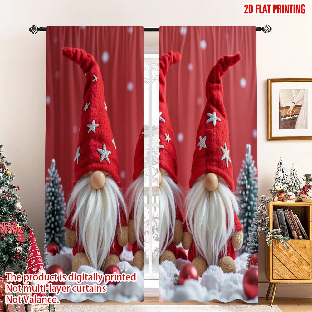 2pcs 2D flat printing Merry Christmas Popular Drapes Christmas Gnomes Red Stars Fabric Without Electricity Family Party Use for 
2pcs 2D flat printing Merry Christmas Popular Drapes Christmas Gnomes Red Stars Fabric Without Electricity Family Party Use for