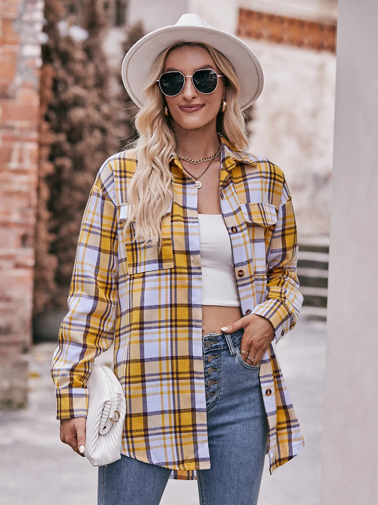 Casual Plaid Shirts Women Autumn Turn Down Collar Long Sleeve Blouse Female Vintage Fashion Loose Single Breasted Oversized Tops
Casual Plaid Shirts Women Autumn Turn Down Collar Long Sleeve Blouse Female Vintage Fashion Loose Single Breasted Oversized Tops