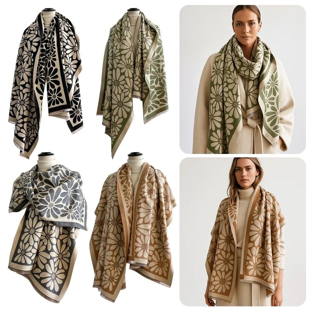 Trendy Versatile Faux Cashmere Scarf Luxury Warm Floral Print Shawl Thick Windproof Pashmina Shawl Winter Season
Trendy Versatile Faux Cashmere Scarf Luxury Warm Floral Print Shawl Thick Windproof Pashmina Shawl Winter Season
