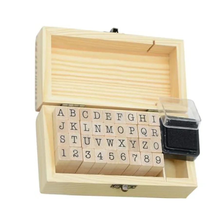 36 Pcs Wooden Rubber Stamps, 0.2 Inch Letter and Number for DIY Craft Card and Photo Album B
36 Pcs Wooden Rubber Stamps, 0.2 Inch Letter and Number for DIY Craft Card and Photo Album B