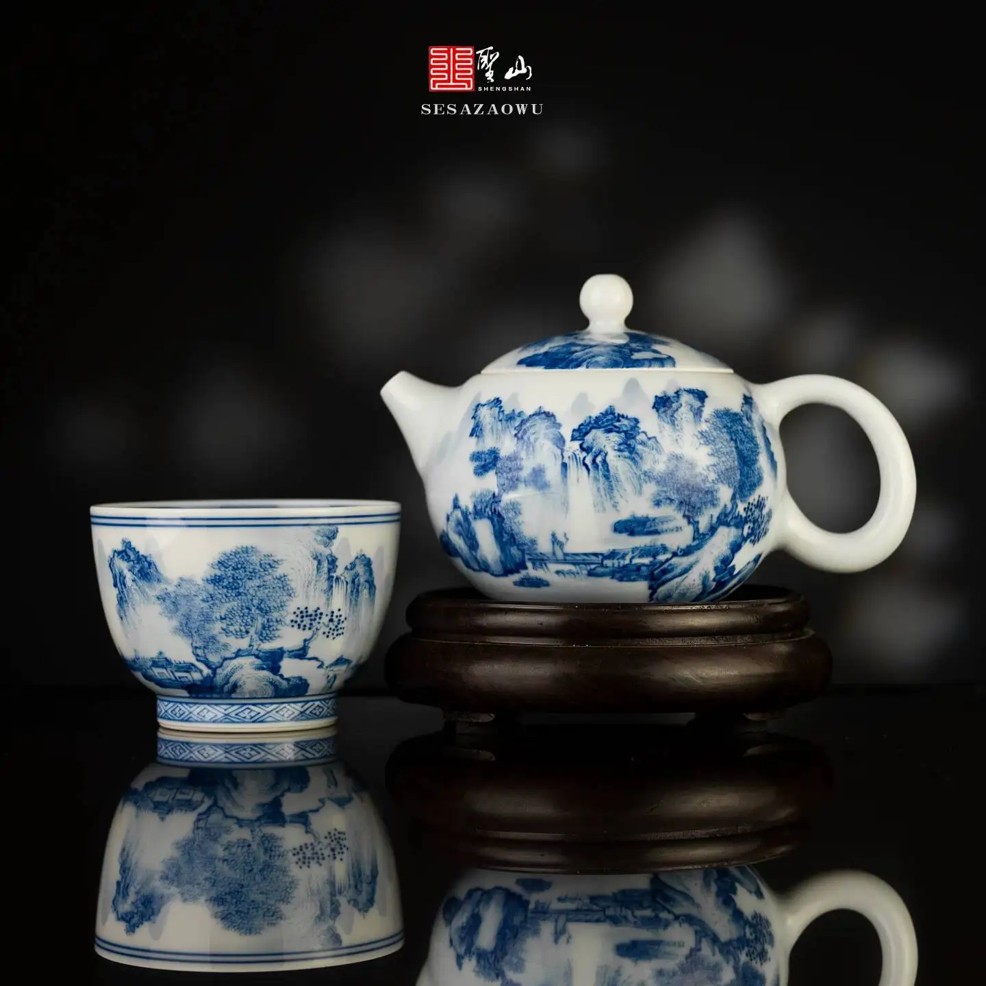 Holy Blue White Stream Mountain Waterfall Chinese Style Landscape Painting Ceramic Teapot And Teacup Set
Holy Blue White Stream Mountain Waterfall Chinese Style Landscape Painting Ceramic Teapot And Teacup Set