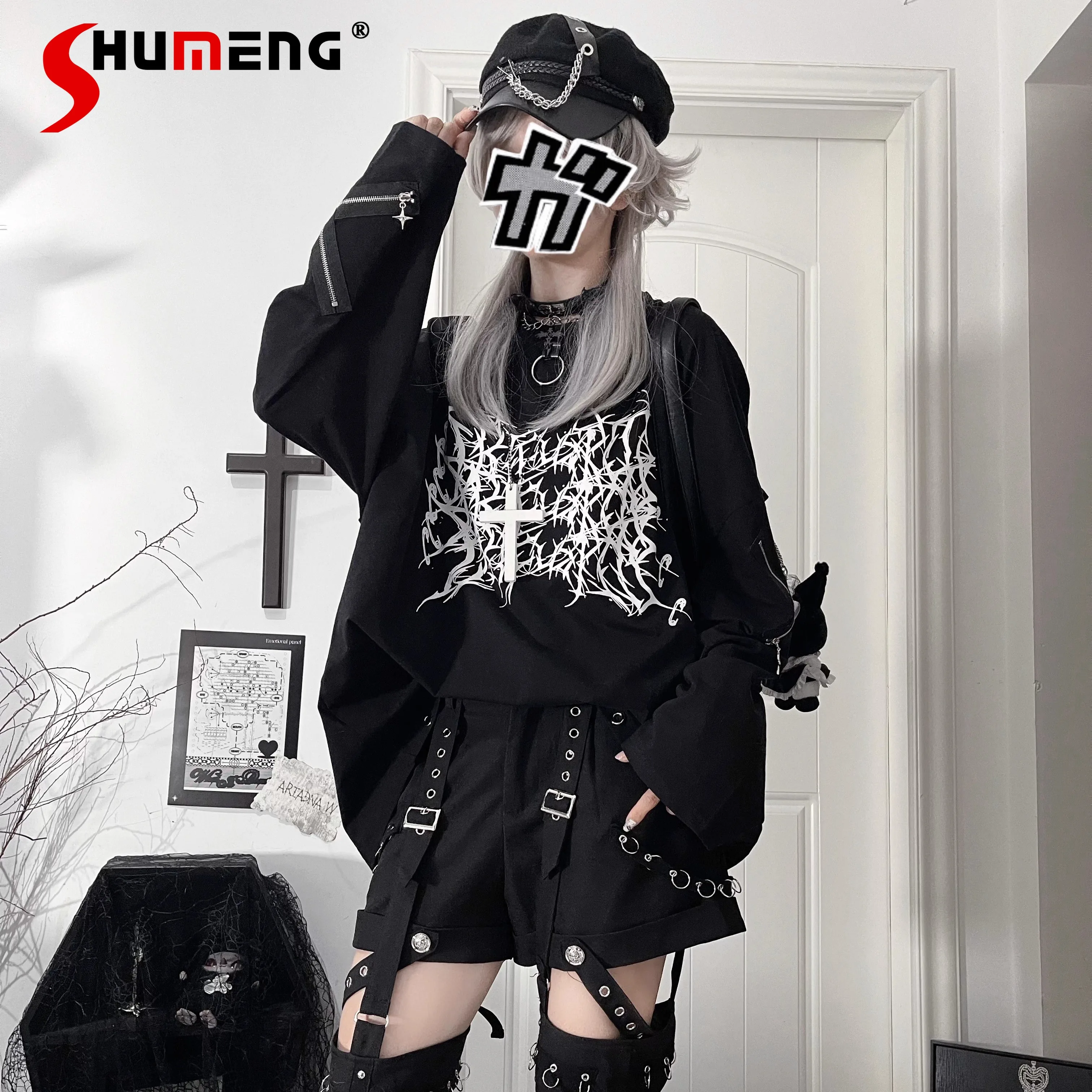 Original Subculture Sweet Coool Dark Loose Long Sleeve Cotton T-Shirt Japanese Punk Gothic Long Sleeve Round Neck Cool Girl Top
Original Subculture Sweet Coool Dark Loose Long Sleeve Cotton T-Shirt Japanese Punk Gothic Long Sleeve Round Neck Cool Girl Top