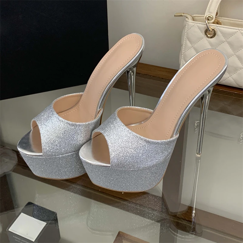 Eilyken Fashion Sexy Sequin Fabric Stiletto High Heels Women Slippers Summer Platform Open Toe Banquet Slide Shoes
Eilyken Fashion Sexy Sequin Fabric Stiletto High Heels Women Slippers Summer Platform Open Toe Banquet Slide Shoes