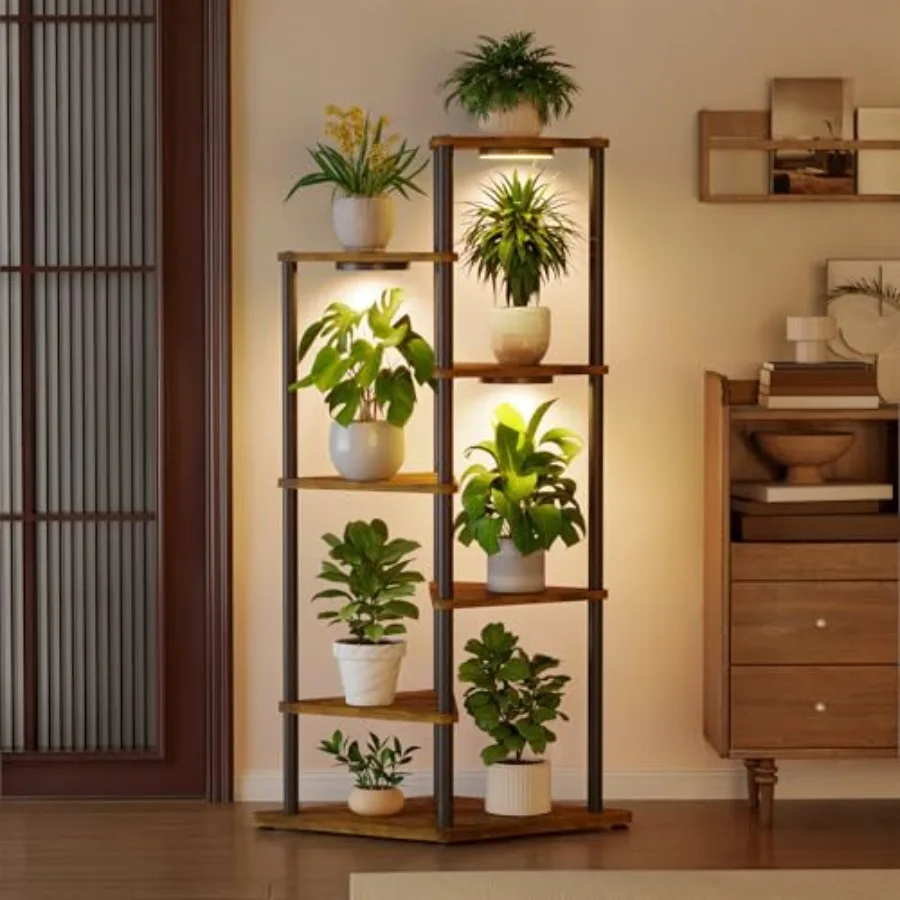 Tall Plant Stand with Grow Lights for Large and Heavy Duty Planters, Indoor Corner Flower Shelf Wooden Trays and Metal Frame, O
Tall Plant Stand with Grow Lights for Large and Heavy Duty Planters, Indoor Corner Flower Shelf Wooden Trays and Metal Frame, O