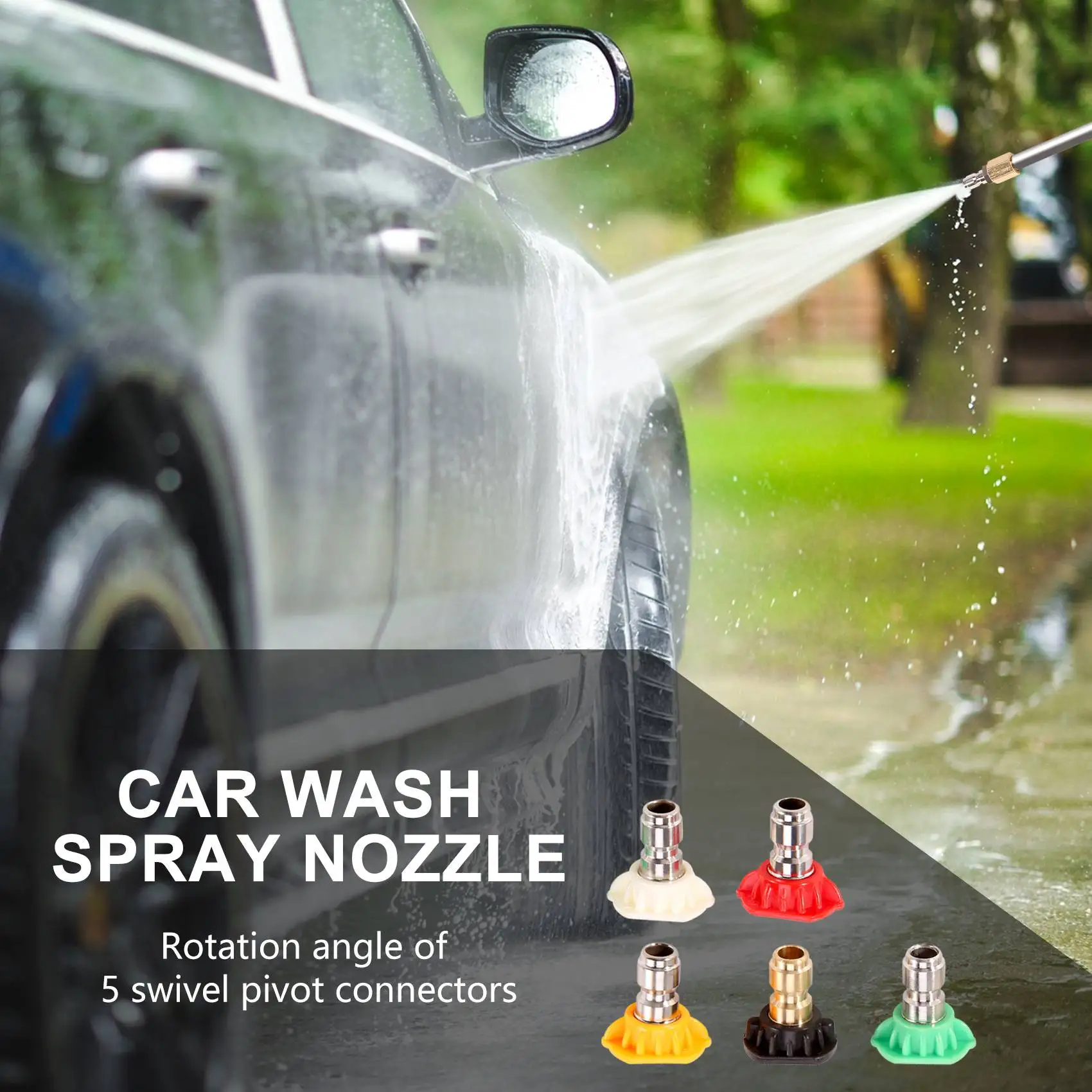 Multi-Purpose Pressure Washer Wand With Adjustable Angle Nozzle, 16 In Ch Spray Lance 180 Degree With 5 Angles Quick Connect Piv
Multi-Purpose Pressure Washer Wand With Adjustable Angle Nozzle, 16 In Ch Spray Lance 180 Degree With 5 Angles Quick Connect Piv