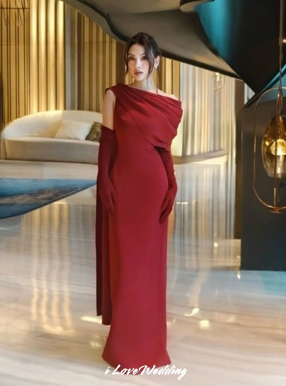 Red One Shoulder Evening Dresses 2025 Satin Pleated Mermaid without Gloves Floor Length Dresses For Special Occasions Customized
Red One Shoulder Evening Dresses 2025 Satin Pleated Mermaid without Gloves Floor Length Dresses For Special Occasions Customized
