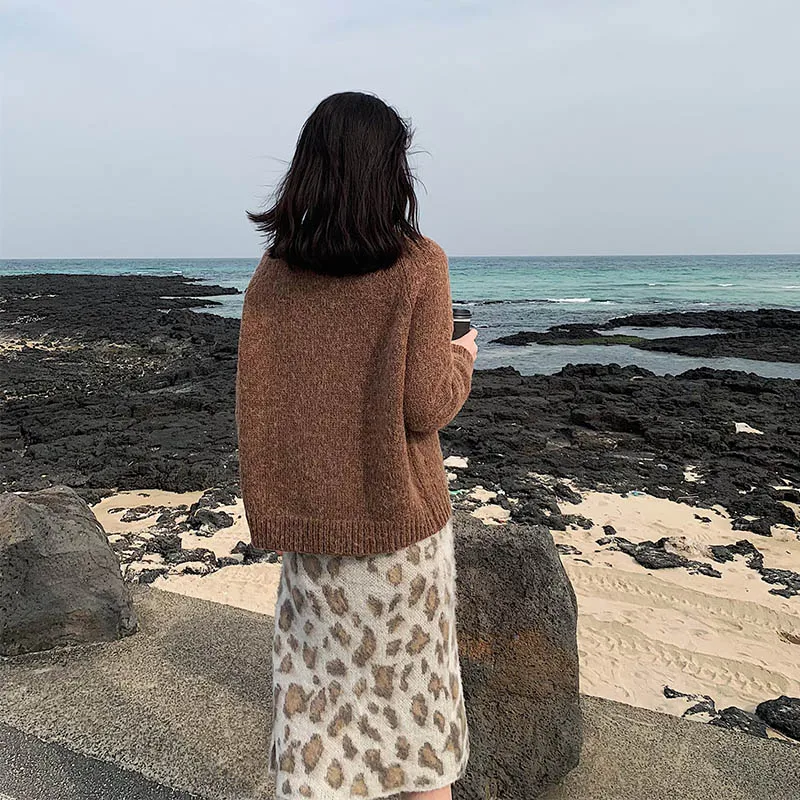 High Waist Knitted Woolen Leopard Print Midi Skirt Women's Faion Spring Autumn Winter Seasonal Wear to Work Casual Sle
High Waist Knitted Woolen Leopard Print Midi Skirt Women's Faion Spring Autumn Winter Seasonal Wear to Work Casual Sle