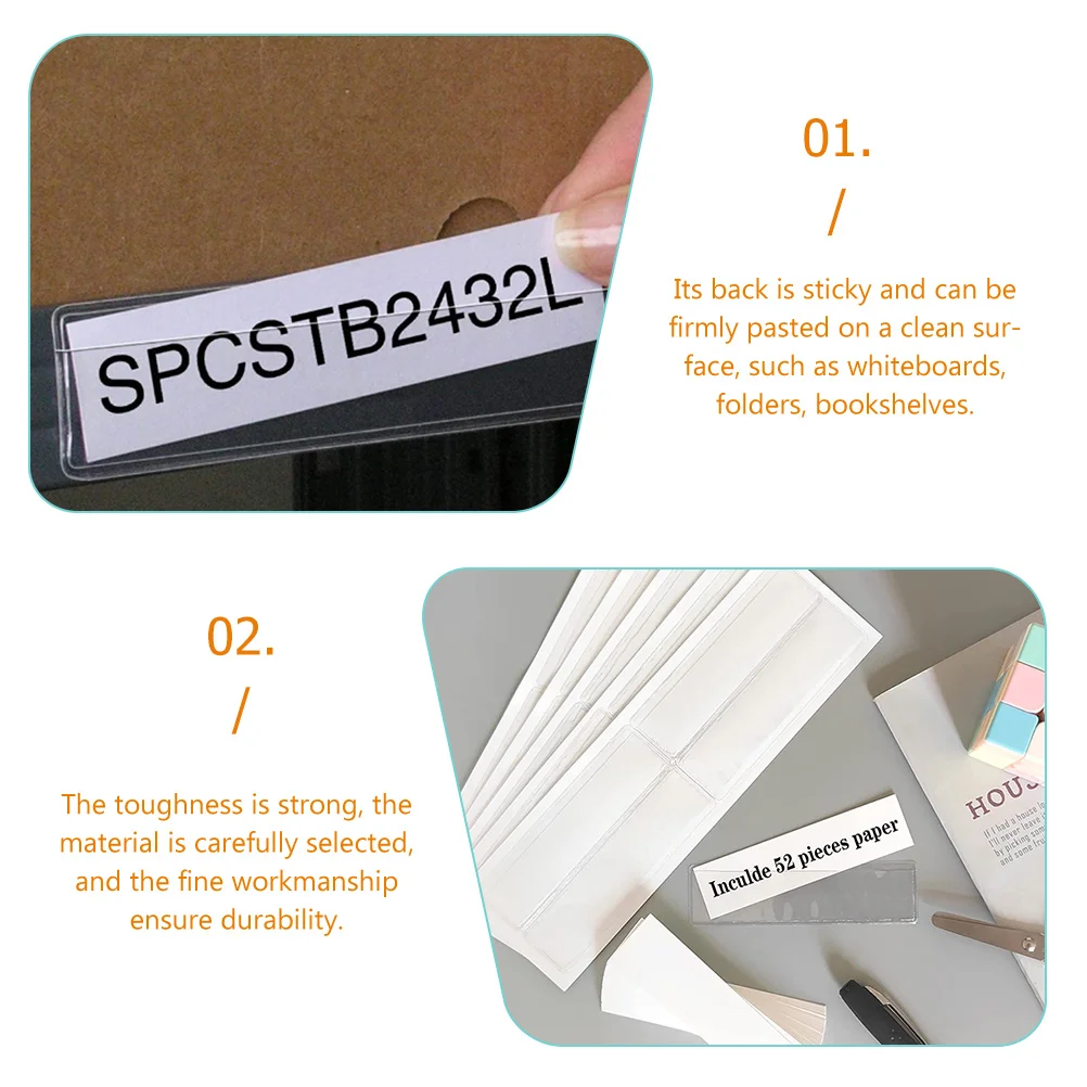50 Pcs PVC Adhesive Pockets Folder Tags Label Holders Office Supplies Adhesive Label Pockets Card Sleeves Organizer
50 Pcs PVC Adhesive Pockets Folder Tags Label Holders Office Supplies Adhesive Label Pockets Card Sleeves Organizer
