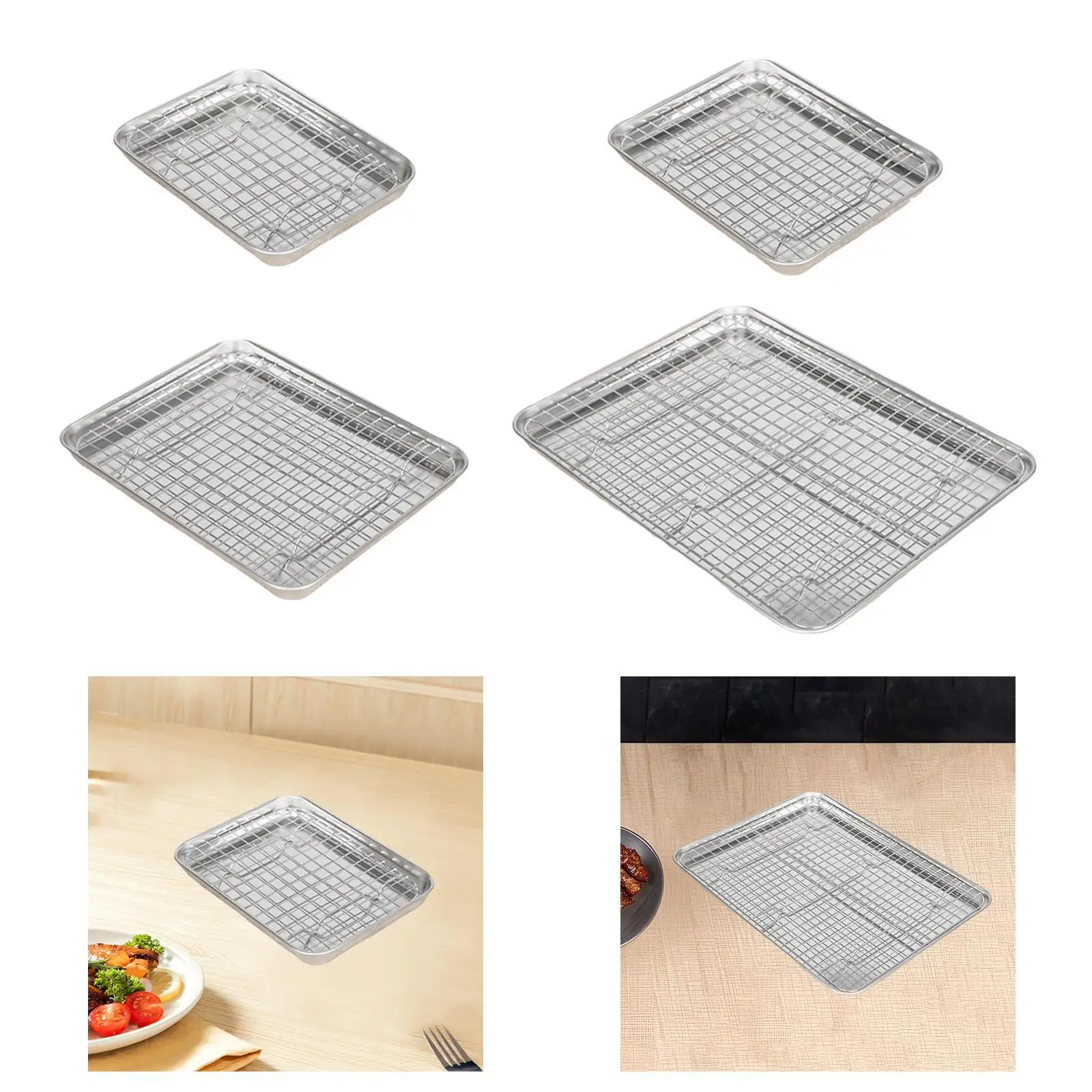 Baking Sheet with Rack, Baking Pan, Drain Tray Stainless Steel for Roasting Vegetables, Home Use
Baking Sheet with Rack, Baking Pan, Drain Tray Stainless Steel for Roasting Vegetables, Home Use