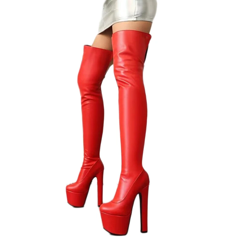 DIZHUANG Модные женские ботинки на высоком каблуке. Красные (черные) эластичные сапоги. Высота каблука около 15-17 см. Сапоги выше колена.34-46
DIZHUANG Модные женские ботинки на высоком каблуке. Красные (черные) эластичные сапоги. Высота каблука около 15-17 см. Сапоги выше колена.34-46