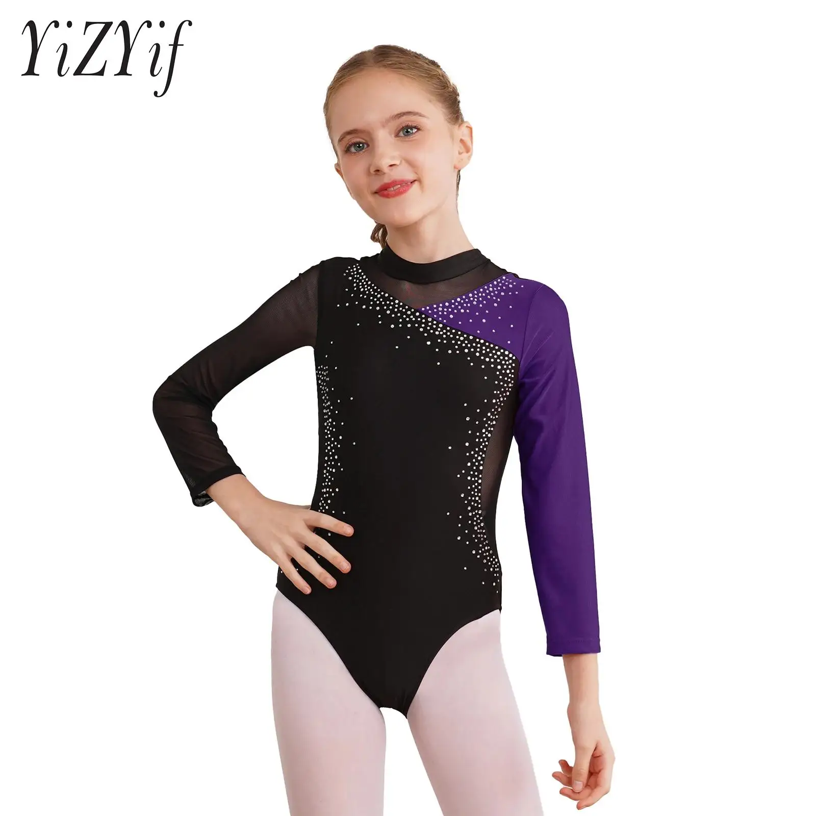 Kids Girls Dance Gymnastics Leotard Shiny Rhinestone Long Sleeve Unitard Cutout Back Figure Skating Bodysuit
Kids Girls Dance Gymnastics Leotard Shiny Rhinestone Long Sleeve Unitard Cutout Back Figure Skating Bodysuit