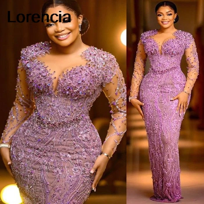 Customized Shiny Lilac Arabic Prom Dress Aso Ebi Crystal Beaded Women Long Sleeve Wedding Party Dress Birthday Gown YPD233
Customized Shiny Lilac Arabic Prom Dress Aso Ebi Crystal Beaded Women Long Sleeve Wedding Party Dress Birthday Gown YPD233