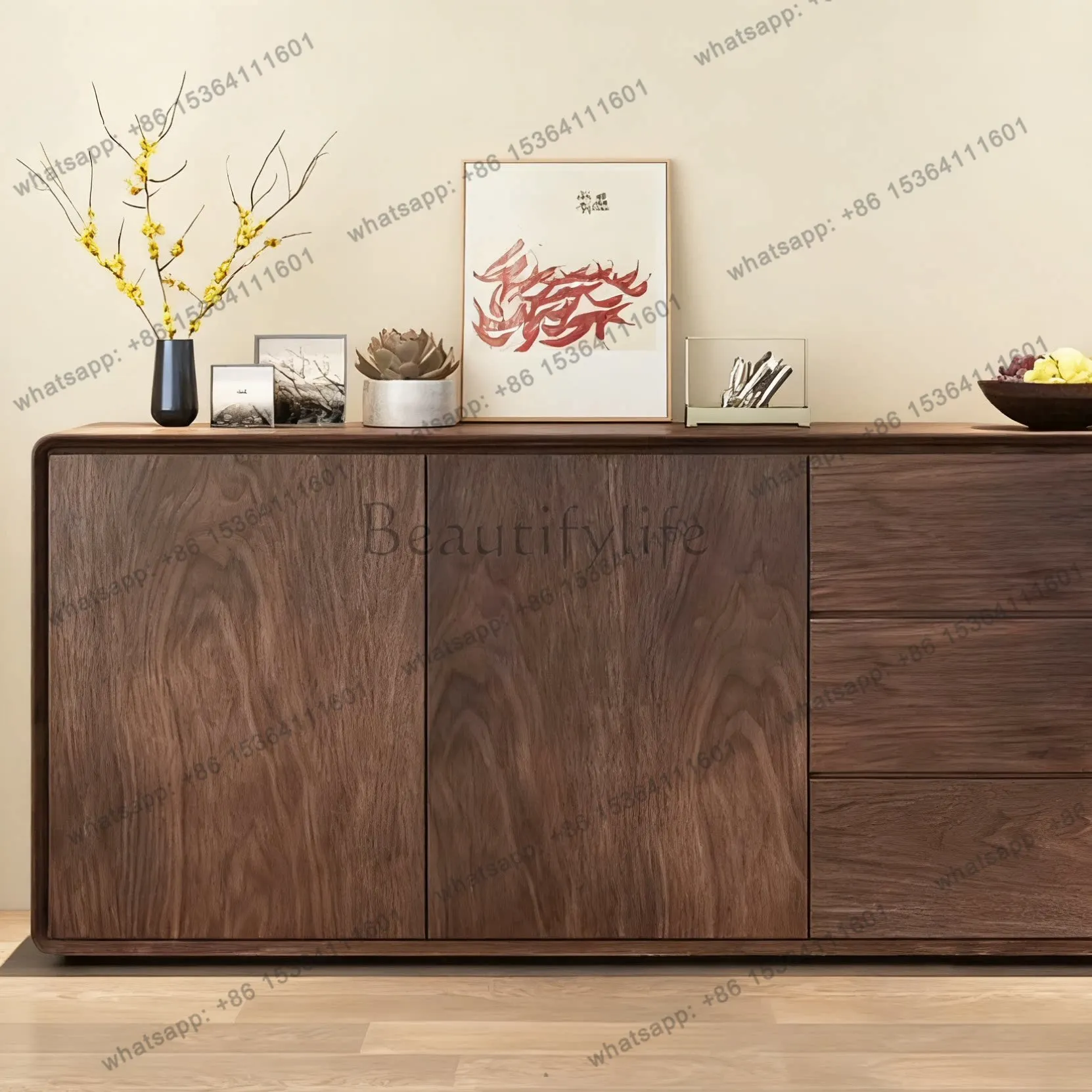 Black walnut solid wood dining side cabinet function simple restaurant hotel tea cabinet
Black walnut solid wood dining side cabinet function simple restaurant hotel tea cabinet