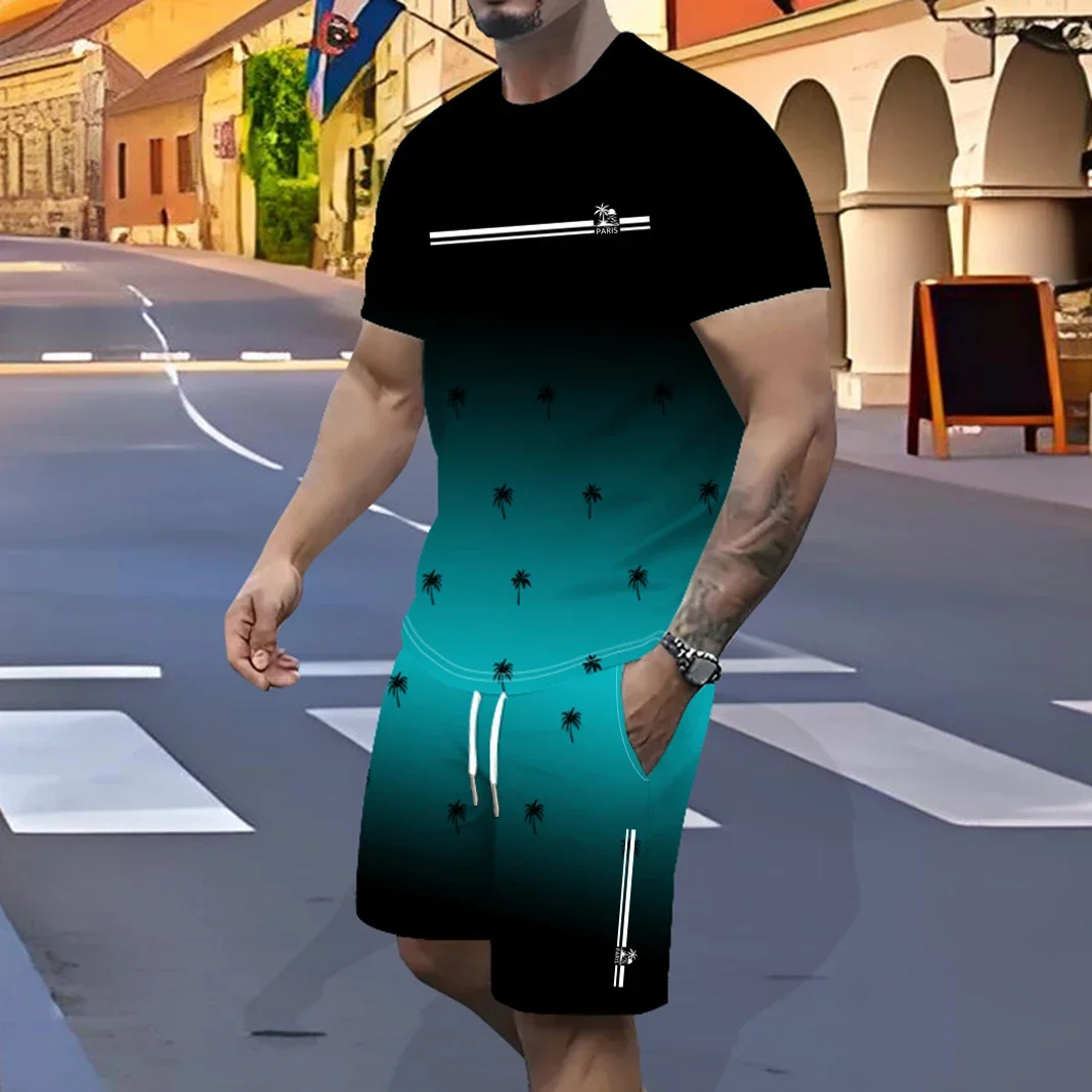 Men's new 3D gradual change polyester fiber knitted T-shirt set, multi-scene adaptation, showing the trend style
Men's new 3D gradual change polyester fiber knitted T-shirt set, multi-scene adaptation, showing the trend style