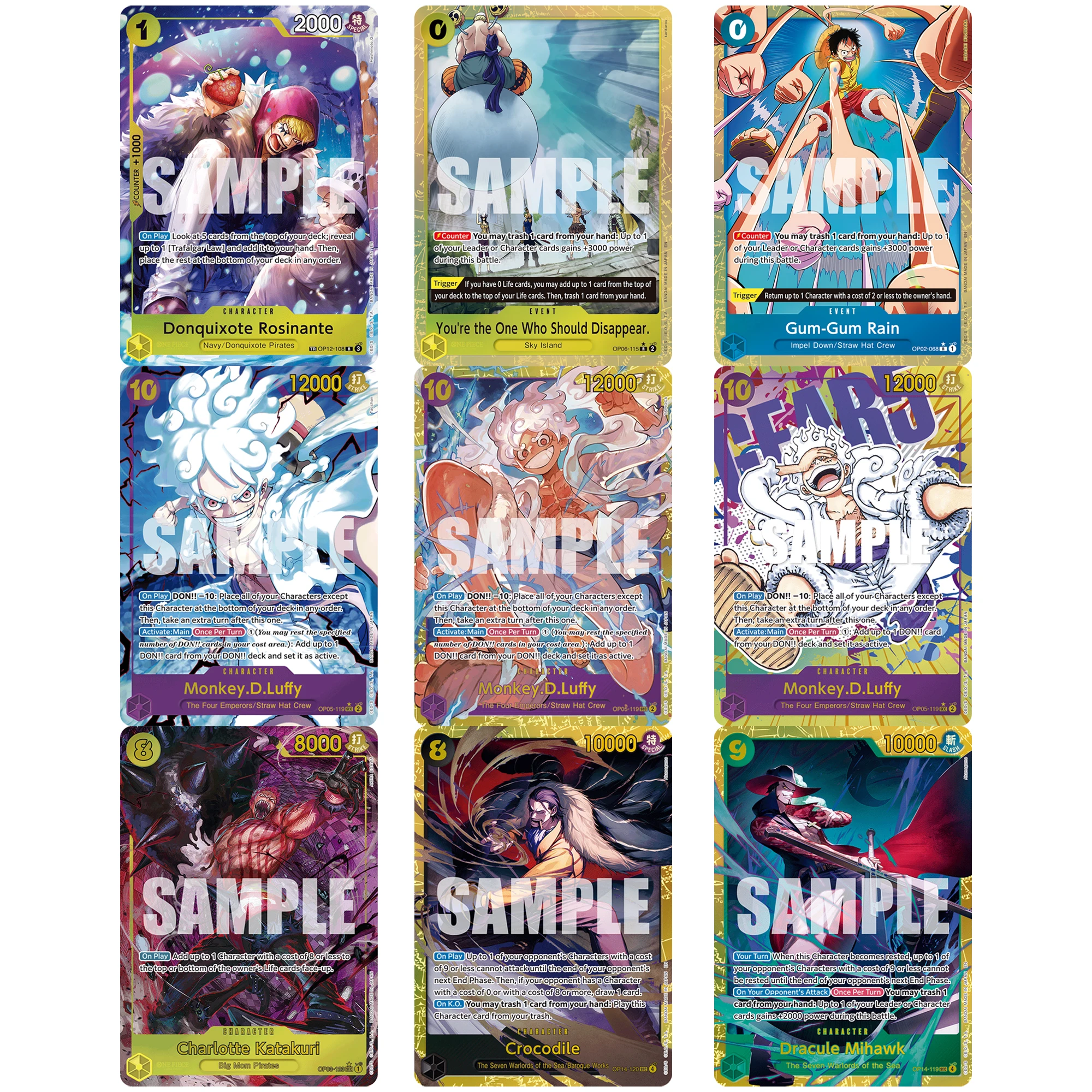 9Pcs/set Diy One Piece English Nika Luffy Flash Card OPCG Katakuri Crocodile Mihawk Self Made Classic Anime Collection Card
9Pcs/set Diy One Piece English Nika Luffy Flash Card OPCG Katakuri Crocodile Mihawk Self Made Classic Anime Collection Card