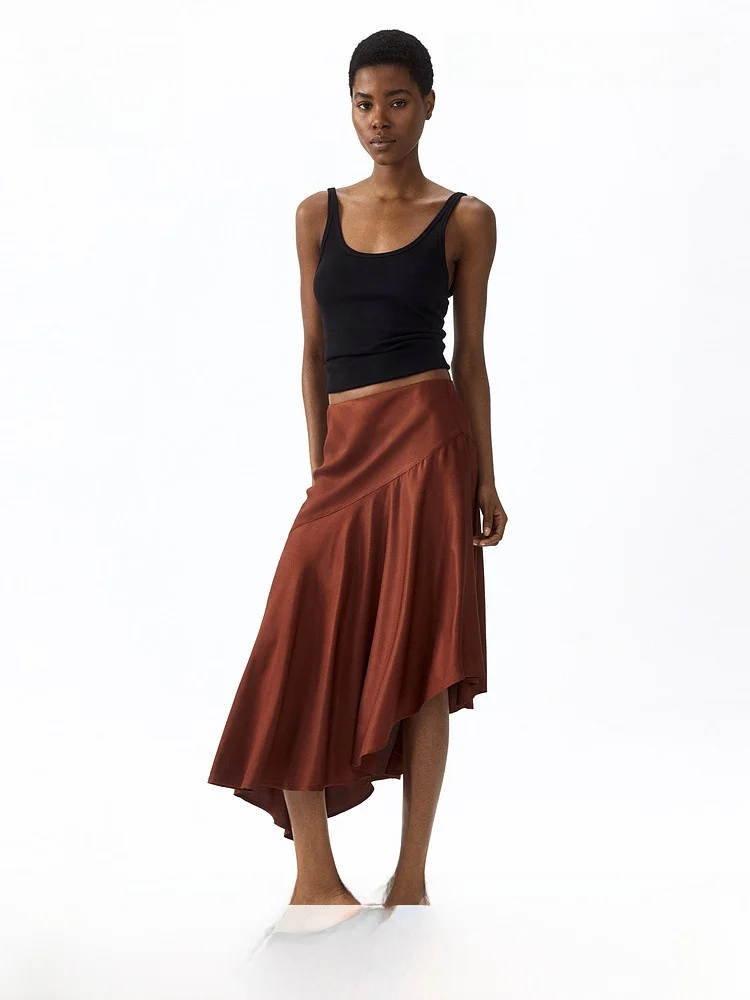 Asymmetric High Waist Half Skirt for Women Summer New Arrival Sticky Fiber Skirt Slimming Fit H&M 1337639
Asymmetric High Waist Half Skirt for Women Summer New Arrival Sticky Fiber Skirt Slimming Fit H&M 1337639