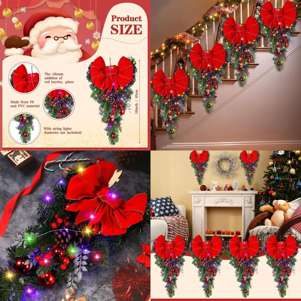 Венок Red Poinsettia 16-х лестничный венок с красочной подсветкой, идеально подходит для декора дверей, лестниц, стен или окон
Венок Red Poinsettia 16-х лестничный венок с красочной подсветкой, идеально подходит для декора дверей, лестниц, стен или окон