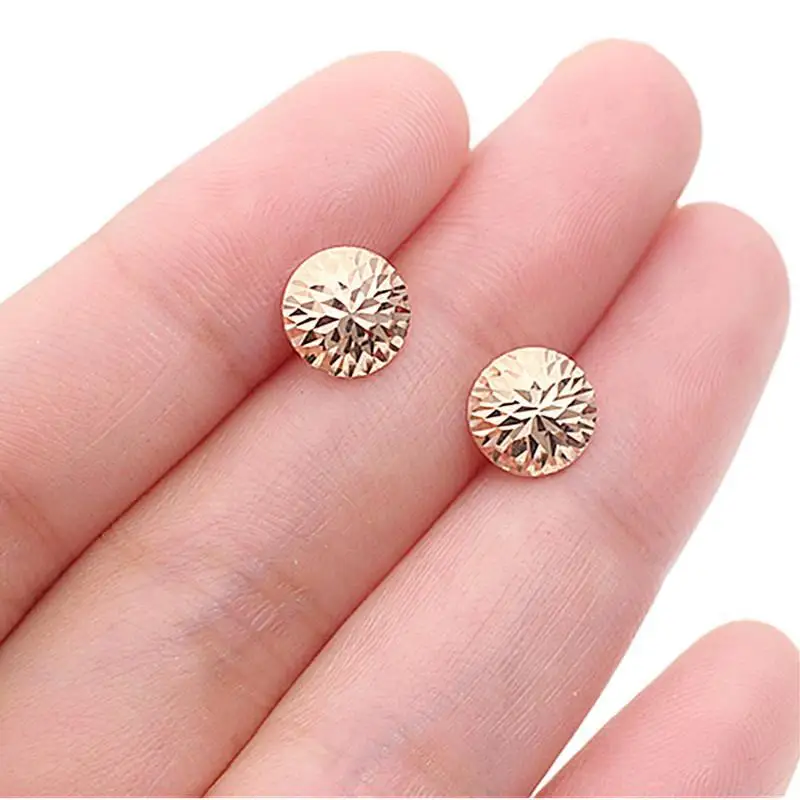 Plated 14K Rose Gold Shiny Round Earrings for women Simple Jewelry 585 Purple Gold Small Estud earings Jewelry Gift
Plated 14K Rose Gold Shiny Round Earrings for women Simple Jewelry 585 Purple Gold Small Estud earings Jewelry Gift