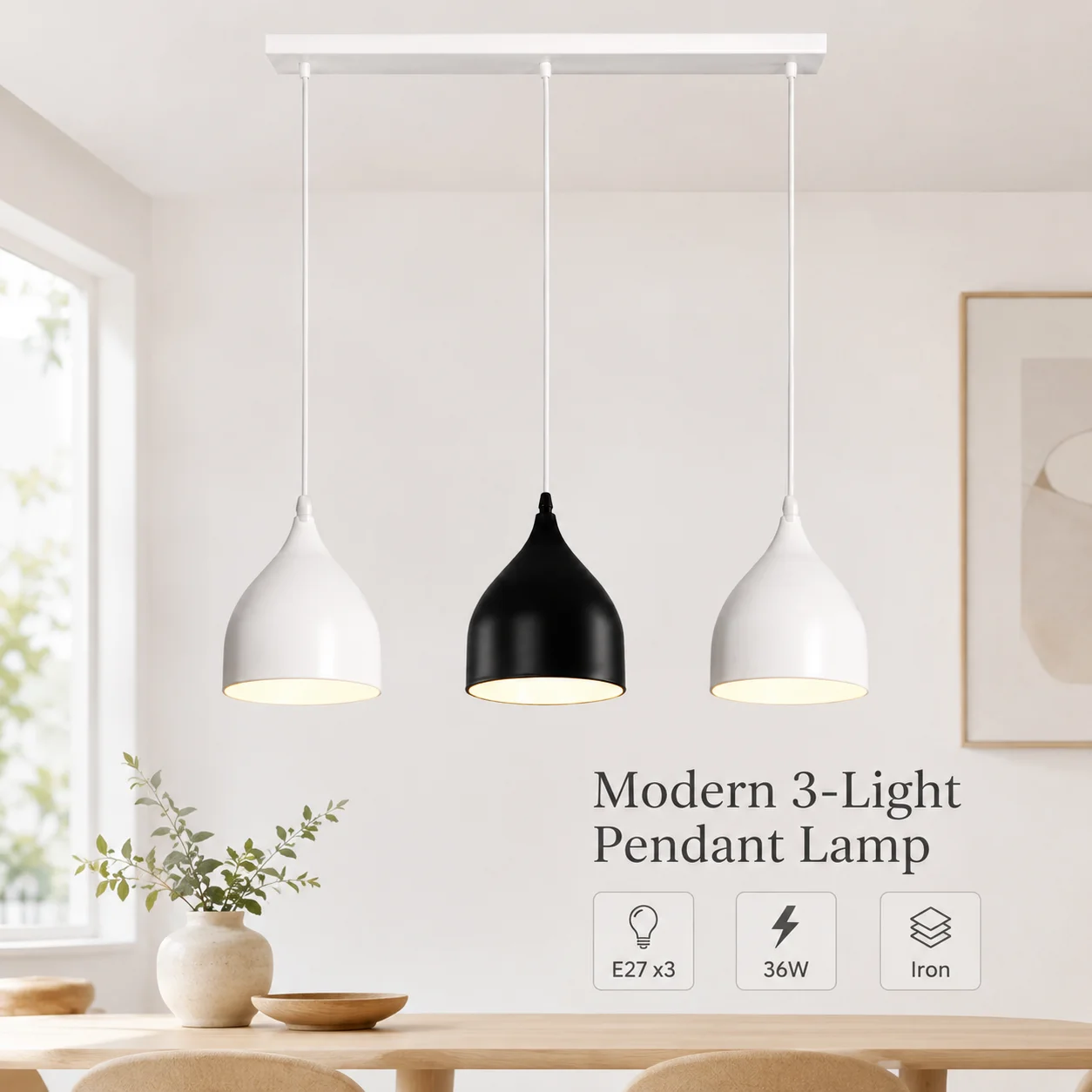 Modern 3 Heads Linear Pendant Light Iron Lampshade E27 Adjustable Suspension Lamp For Dining Room Cafe Bar
Modern 3 Heads Linear Pendant Light Iron Lampshade E27 Adjustable Suspension Lamp For Dining Room Cafe Bar