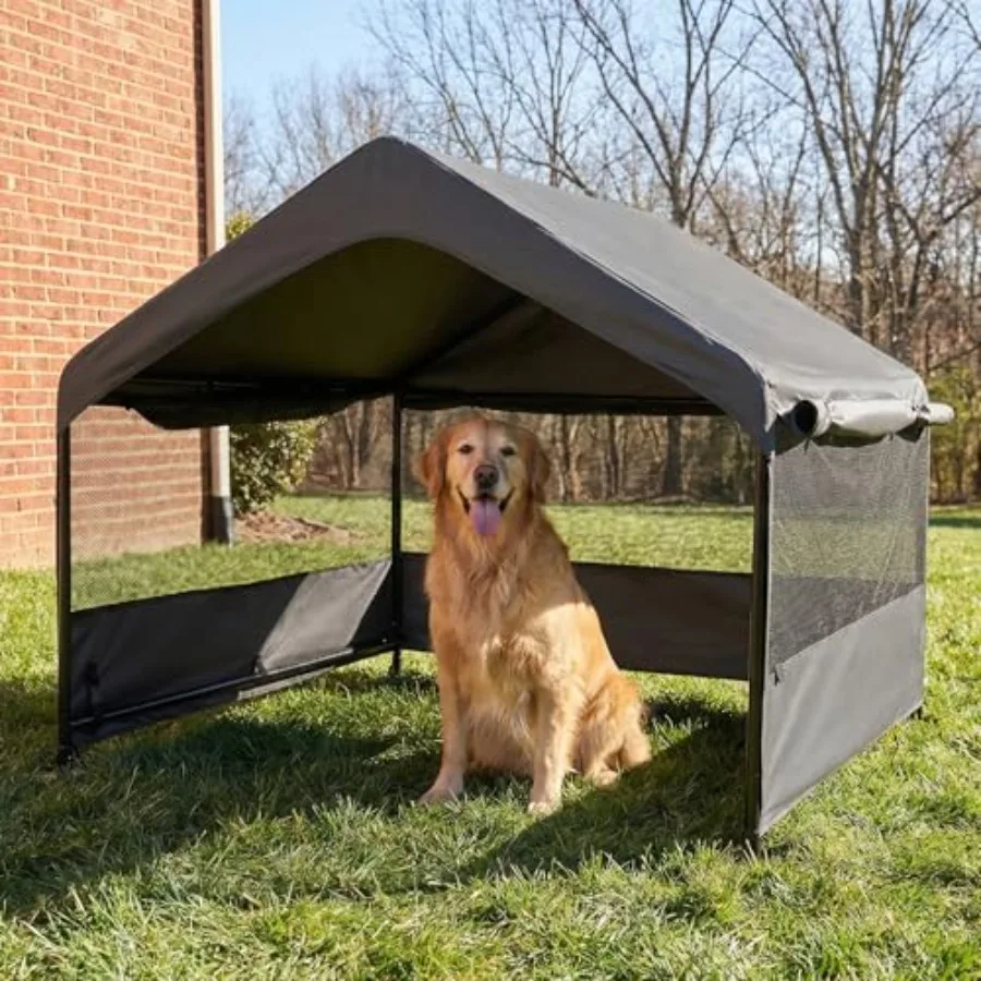 Dog Tent House Outdoor Shade 4'x4'x3' Shelter for Large Medium Pets, Outside Sun Rain Waterproof Canopy with Three-Sided Breath
Dog Tent House Outdoor Shade 4'x4'x3' Shelter for Large Medium Pets, Outside Sun Rain Waterproof Canopy with Three-Sided Breath