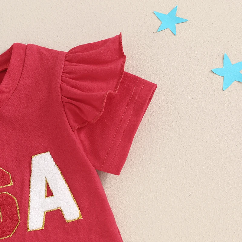 Baby Girl 4th of July Outfits Short Sleeve Letter Embroidery Tops Shorts Set Toddler Clothes
Baby Girl 4th of July Outfits Short Sleeve Letter Embroidery Tops Shorts Set Toddler Clothes