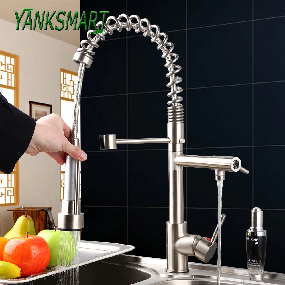 YANKSMART матовый большой выдвижной гибкий латунный кухонный смеситель для раковины с креплением на раковину смеситель для горячей и холодной воды
YANKSMART матовый большой выдвижной гибкий латунный кухонный смеситель для раковины с креплением на раковину смеситель для горячей и холодной воды