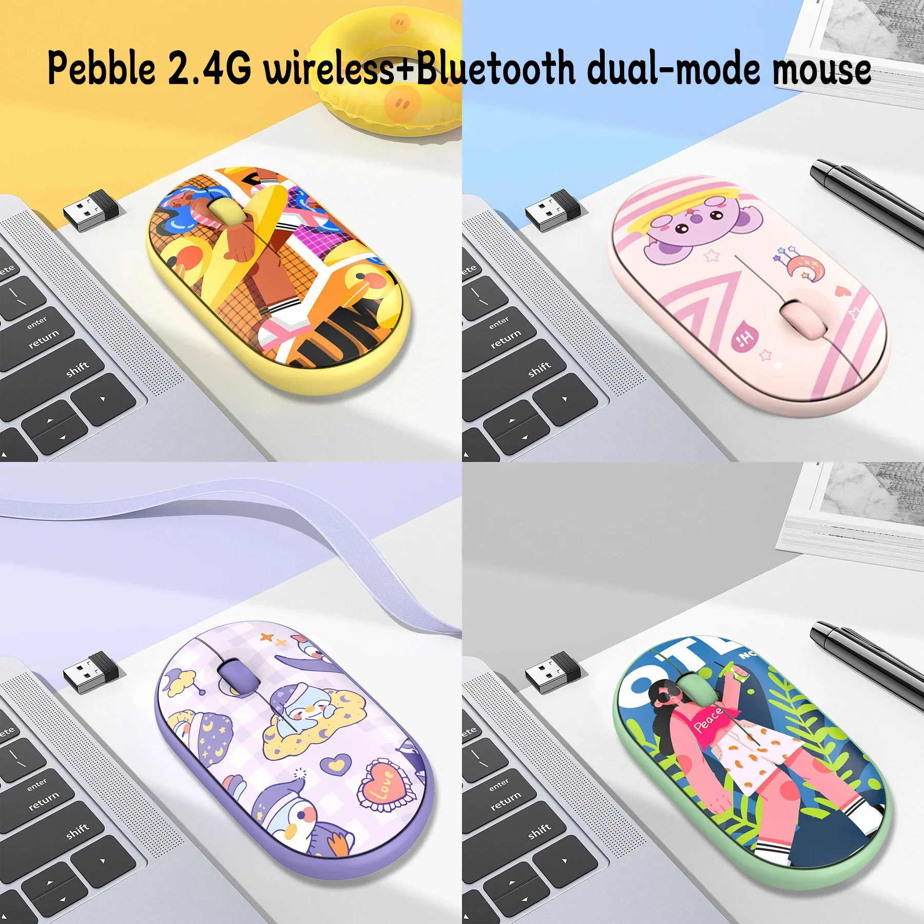2.4G Bluetooth Dual-Mode Wireless Mouse Cartoon Character 1 year Battery Life Mute Mouse Gamer Ultra-thin Gaming Mouse Ergonomic
2.4G Bluetooth Dual-Mode Wireless Mouse Cartoon Character 1 year Battery Life Mute Mouse Gamer Ultra-thin Gaming Mouse Ergonomic