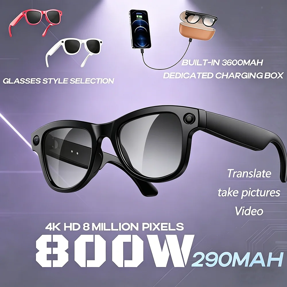 2026 New AI Smart Glasses with Bluetooth Cal Camera Video Recording AI Photo Recognition Voice Translation Sunglasses Men Women
2026 New AI Smart Glasses with Bluetooth Cal Camera Video Recording AI Photo Recognition Voice Translation Sunglasses Men Women
