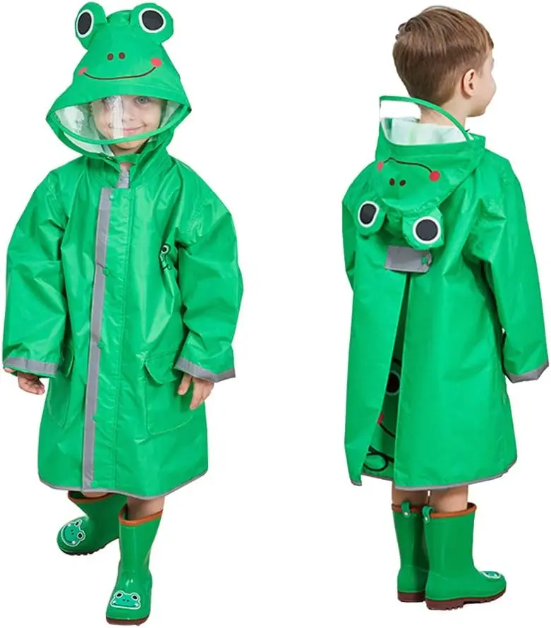 Kids Rain Poncho with Hood, Toddler Rain Jacket for Girls and Boys, Children's Raincoat Outerwear Gear
Kids Rain Poncho with Hood, Toddler Rain Jacket for Girls and Boys, Children's Raincoat Outerwear Gear