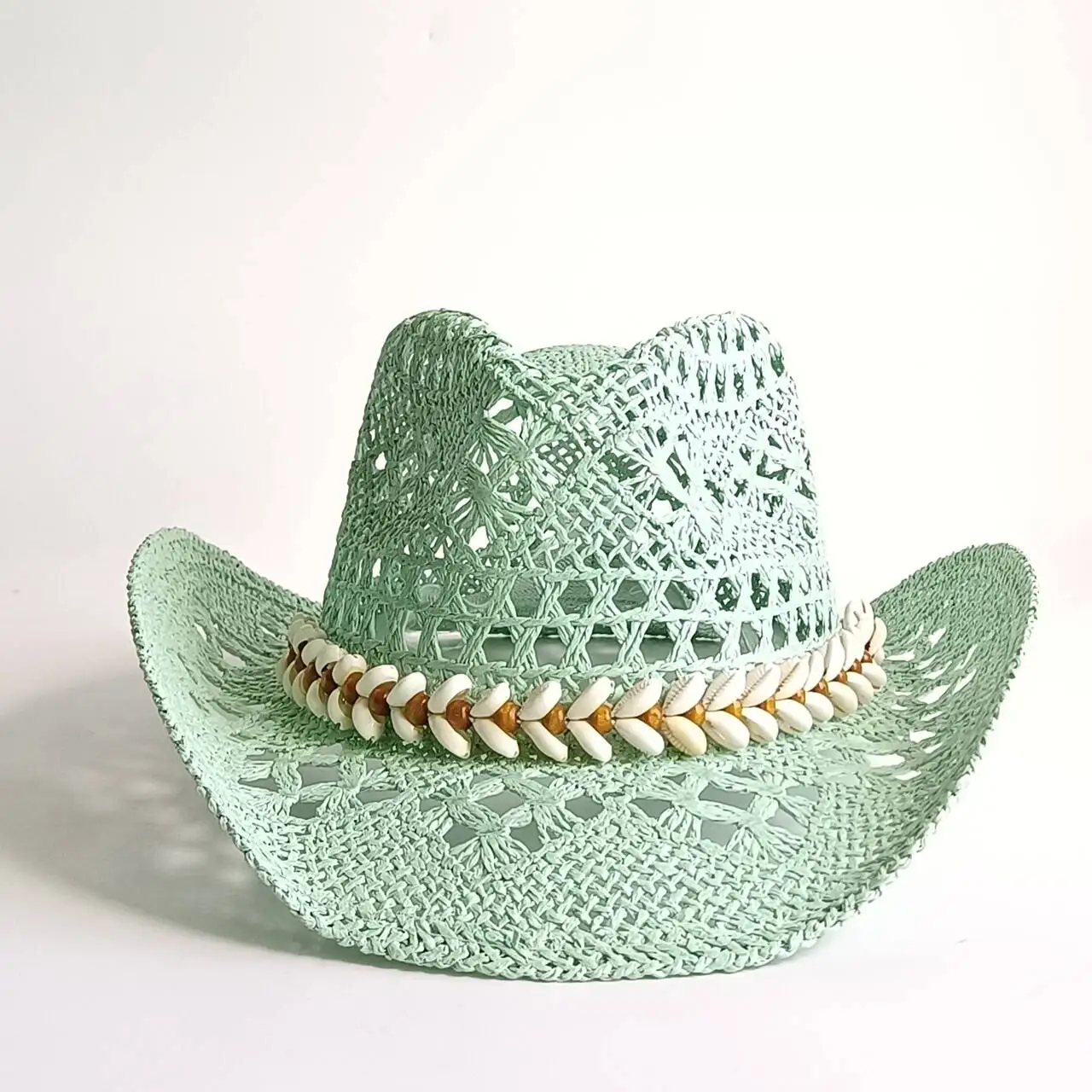 Boho Mint Open Weave Cowgirl Hat Cowrie Shell Bead Trim Airy Curved Wide Brim Sun Hat Ladies Beach Vacation Music Festival Weste
Boho Mint Open Weave Cowgirl Hat Cowrie Shell Bead Trim Airy Curved Wide Brim Sun Hat Ladies Beach Vacation Music Festival Weste