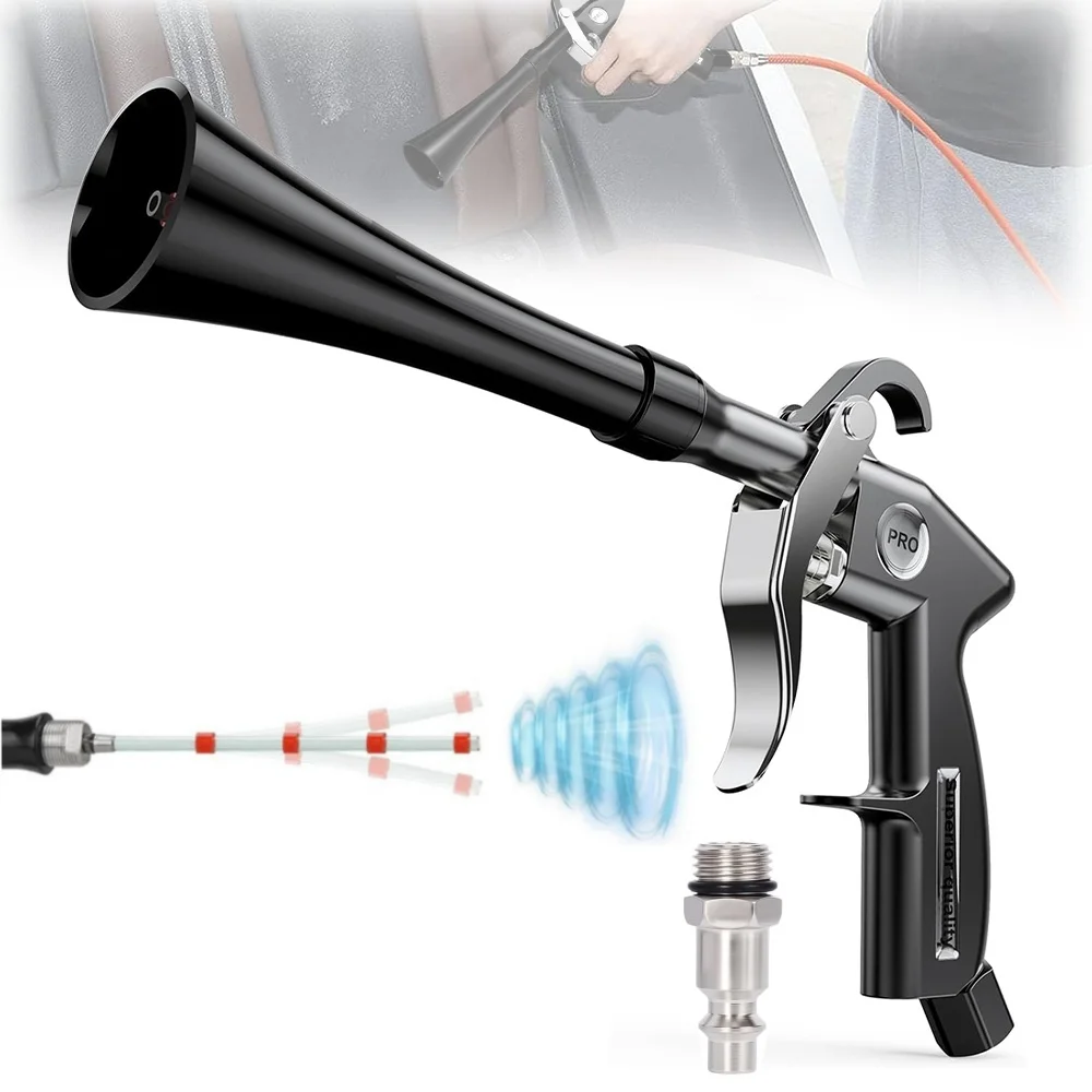 Air Blow Gun Car Interior Cleaning Tornado Gun High Pressure Car Detailing Cleaning Tool with 360 Angle Rotating Nozzle Black
Air Blow Gun Car Interior Cleaning Tornado Gun High Pressure Car Detailing Cleaning Tool with 360 Angle Rotating Nozzle Black