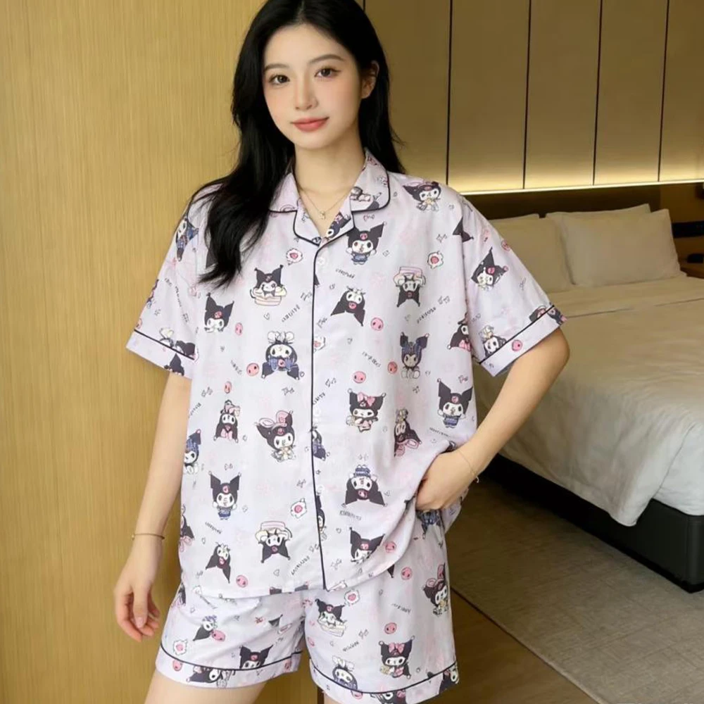 2025 Sanrio Hello Kitty Short Sleeved Pajama Set Summer Pajamas Kawaii Cartoon Cute Comfortable Pajamas Women's Home Clothes
2025 Sanrio Hello Kitty Short Sleeved Pajama Set Summer Pajamas Kawaii Cartoon Cute Comfortable Pajamas Women's Home Clothes